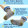 12 pairs of 0-7 years old boys' fun dinosaur anti-slip mid-calf socks, with a little  sole indoor antislip, comfortable. 