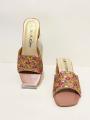 Ladies Heel Shoes with Embroidery Work lace | Embrodary Lace.
