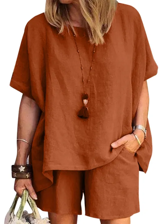 ZANZEA%202024%20Summer%20Two%20Piece%20Women%20Tracksuit%20Causal%20Shorts%20Suits%20Short%20Sleeve%20Shirt%20Tops%20Loose%20Matching%20Set%20Oversized%20Outfits%20-%20Image%206
