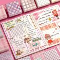 5 Colors Boxed Plaid Note Paper, DIY Plaid Holic Scrapbook Stickers, Non-sticky Stripe Holic Scrapbooking Decals 200 Sheets/Box. 
