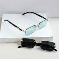 2 Pairs of Frameless Minimalist Style Small Frame Fashionable Glasses Y2K Style Men's and Women's Decorative Sunglasses. 