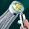 360 degree rotating high pressure boost power shower water saving stop button rainfall shower head with fan. 