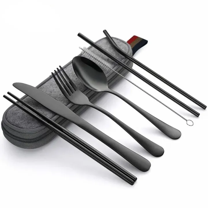 8Pcs/set%20Tableware%20Reusable%20Travel%20Cutlery%20Set%20Camp%20Utensils%20Set%20with%20Stainless%20Steel%20Spoon%20Fork%20Chopsticks%20Straw%20Portable%20Case%20-%20Image%207