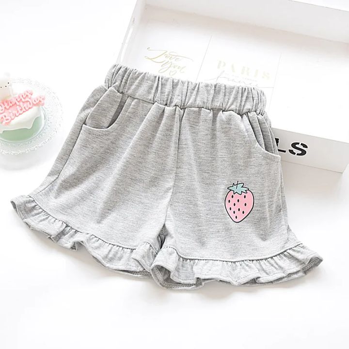 Kids%20Shorts%20Strawberry%20Printed%20Lace%20Baby%20Shorts%20Toddler%20Summer%20Clothes%20for%20Girls%202%20To%207%20Years%20Kids%20Shorts%20-%20Image%207