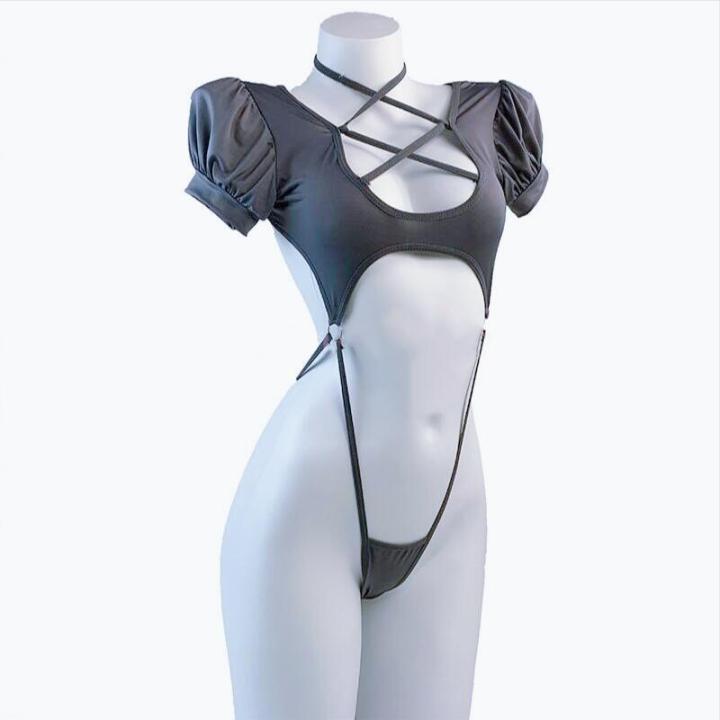 Backless%20%20Straps%20Bandage%20Underwear%20Set%20One-piece%20Bikini%20Costume%20Women%20Pajamas%20Lingerie%20Uniform%20Cosplay%20-%20Image%206