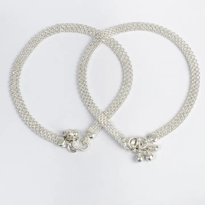 No.45%20Silver%20Classic%20Design%20Pauju%20/%20Anklet%20For%20Women,%202.26%20Tola%20-%20Image%202