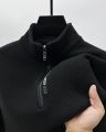 Men's Clothing Turtleneck Sweater Fashion Men's Knitwear Solid Color Chunky Half Zipper Thickening Sweater Luxury Warm Sweater.
