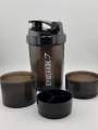 Gymshark Spider Gym Shaker Bottle, Shakers for Protein Shake with 2 Storage Compartment (High Density Polyethylene, Pack of 1, Black). 