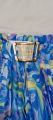 Western style fancy stitched blue printed skirt for women. 