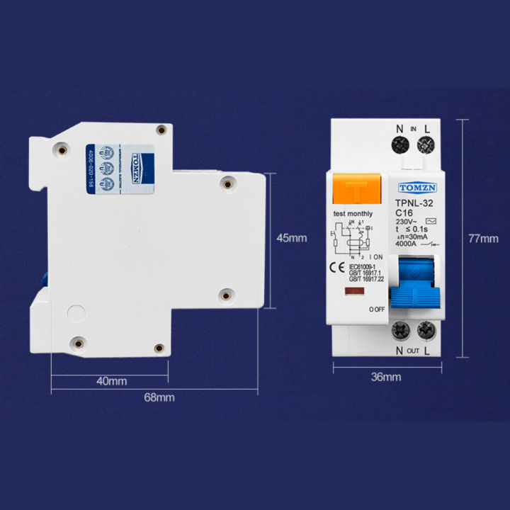 TOMZN%20TPNL%20DPNL%20AC230V%201P+N%20Residual%20Current%20Circuit%20Breaker%20With%20Short-circuit%20Protection%20Overload%20Leakage%20Protection%20RCBO%20MCB%20-%20Image%206