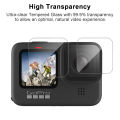 Lens Cap Cover Case for GoPro Hero 12 11 10 9 Black Tempered Glass Screen Protector Film for Go Pro 12 10 9 GoPro9 Accessories. 