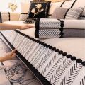 Contrast Hem Twill Chenille Sofa Cover for All Seasons Living Room Non-slip Sofa Seat Cover Couch Slipcover, Sofa Towel. 