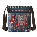Women Small Canvas Embroidered Phone Shoulder Bag Retro Ethnic Style Travel Outdoor Messenger Crossbody Bag. 