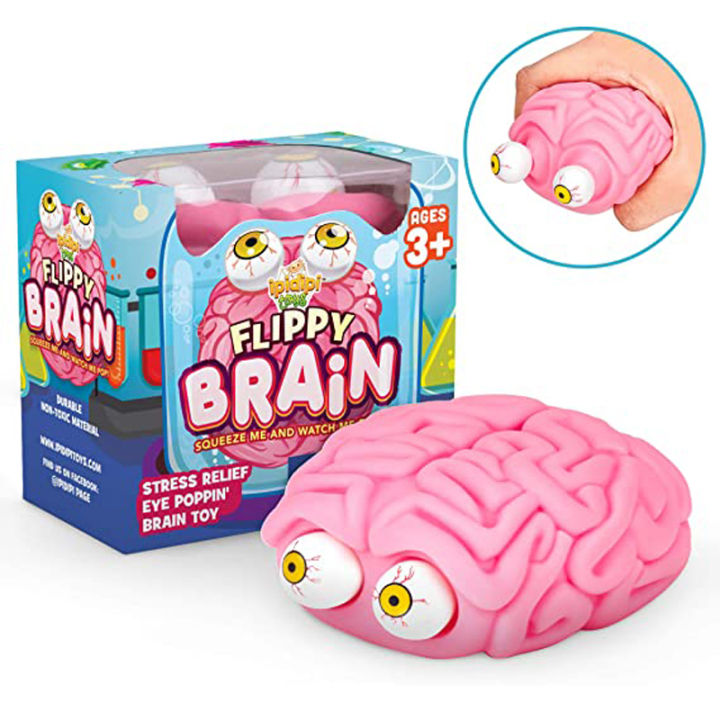 Anti Stress Flippy Brain Squishy Eye Popping Squeeze Fidget Toy Cool ...