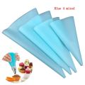 4Pcs/Set Silicone Pastry Bag Tips Kitchen DIY Cake Icing Piping Cream Cake Decorating Tools Reusable Pastry Bags Set.