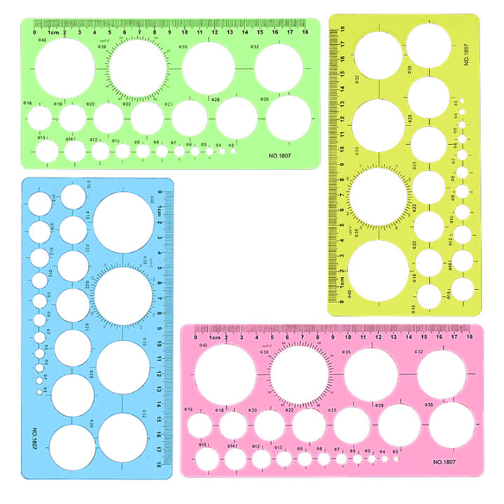 Small Round Rulers 1Pcs 18cm Drawing Stencil Mechanical Ruler DIY Quilling Ruler Rulers ...