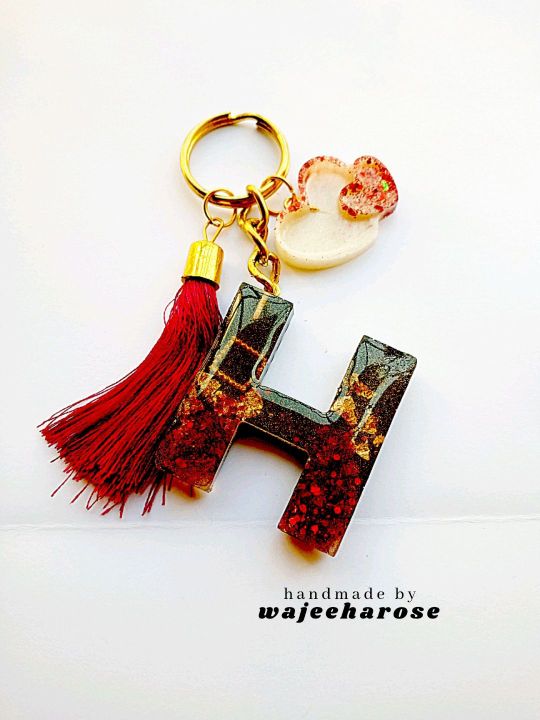 Alphabet keychain letter H customize name keychain
