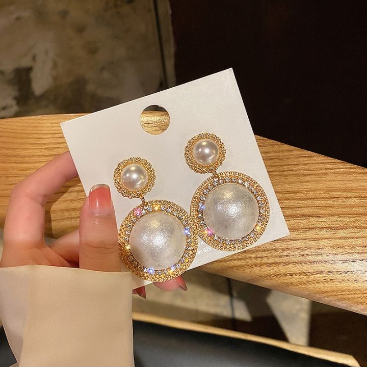 Korean%20Graceful%20Female%20Jewelry%20Temperament%20Simple%20Rhinestones%20Imitation%20Pearl%20Round%20Dangle%20Earrings%20for%20Women%20Girl%20Accessories%20-%20Ear%20Ring%20-%20Ear%20Ring%20-%20Image%202