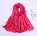 Staller Hijab Fuzzy Cotton Ball Design for Girls, Women Lightweight, Trending fashion Premium Quality,Imported in 22 Colors.. 