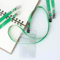 Office2art PM10 fabric card neck strap 10mm. Green (100/pack) card neck strap badge iron badge employee badge holder student name badge student name badge. 
