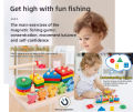 Montessori Wooden Kindergarden Magnetic Fishing Sets Stacking & Sorting Toy. 