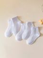 1/2/3 pairs of children's white socks, middle tube, pure cotton, girls' princess, spring and autumn thin breathable white socks. 