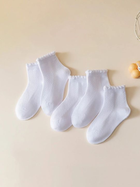1/2/3%20pairs%20of%20children's%20white%20socks,%20middle%20tube,%20pure%20cotton,%20girls'%20princess,%20spring%20and%20autumn%20thin%20breathable%20white%20socks%20-%20Image%203