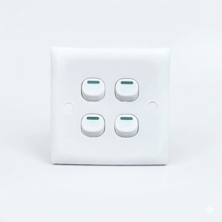NIICO Classic 4 Gang 1 Way Wall Switch ( 5 Year Warranty)