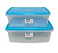 Transparent Plastic Multipurpose Food Storage Container Box - 2 Pcs Set. 