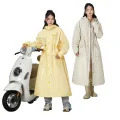 Adult Long Waist Windbreaker Raincoat for Women Full Body Rainstorm Proof Electric Bike Riding Waterproof Coat.