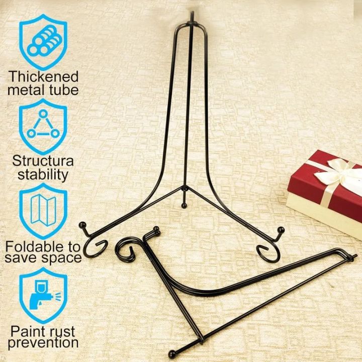 1pc%20Black%20Iron%20DIY%20Craft%20Bracket%20Book%20Holder%20Photo%20Pedestal%20Bowl%20Picture%20Frame%20Plate%20Rack%20Display%20Stand%20Easel%20Storage%20Holders%20-%20Image%202