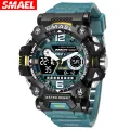 SMAEL Dual Display Men Watches Waterproof Sports Watch Military Man Alarm Stopwatch Quartz Wristwatch Male Digital Clock 8072. 