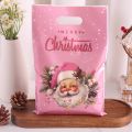 50pcs Pink Merry Christmas  Bags Santa Claus Candy Bags for Home 2025 Winter Holiday Christmas Decoration Navidad . 