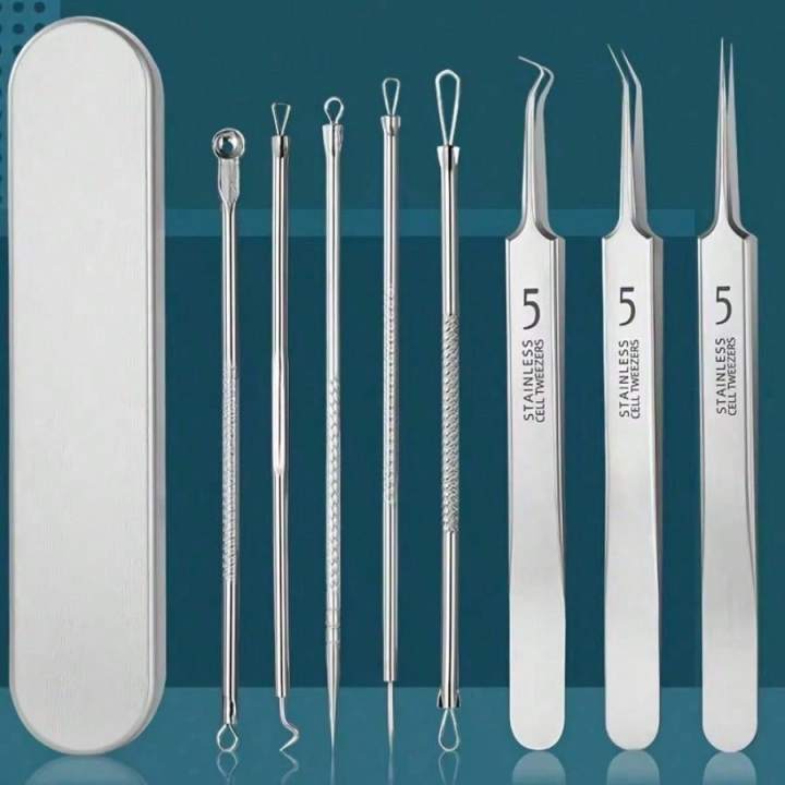 1/3/8PCS stainless steel blackhead removal tool kit, blackhead clip, tweezers, beauty face blackhead remover, acne needle tool