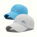 2pcs Sports Baseball Cap, Snow Mountain Print, Quick-drying, Spring Summer Leisure, D Suitable for Both Men and Women. 