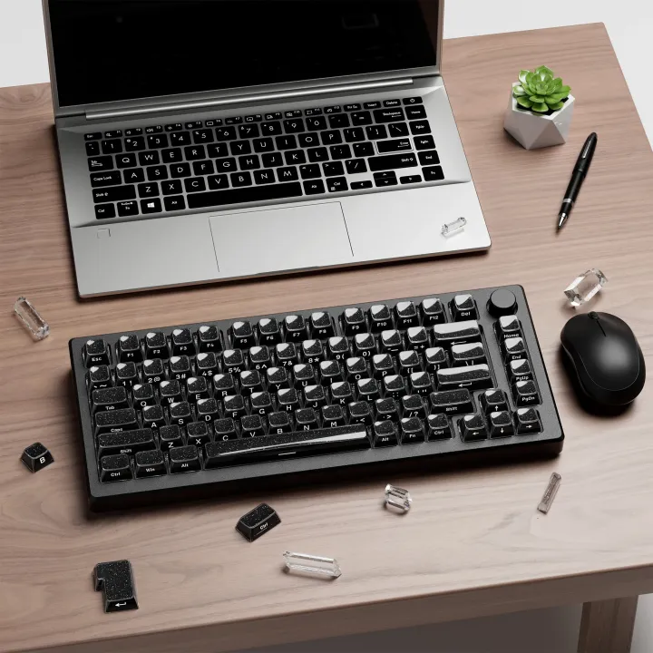 132%20Keys%20Starry%20Black%20Crystal%20Jelly%20PBT%20Keycap%20Double%20Shot%20PC%20Keycaps%20for%20Gaming%20Mechanical%20Keyboard%20-%20Image%202