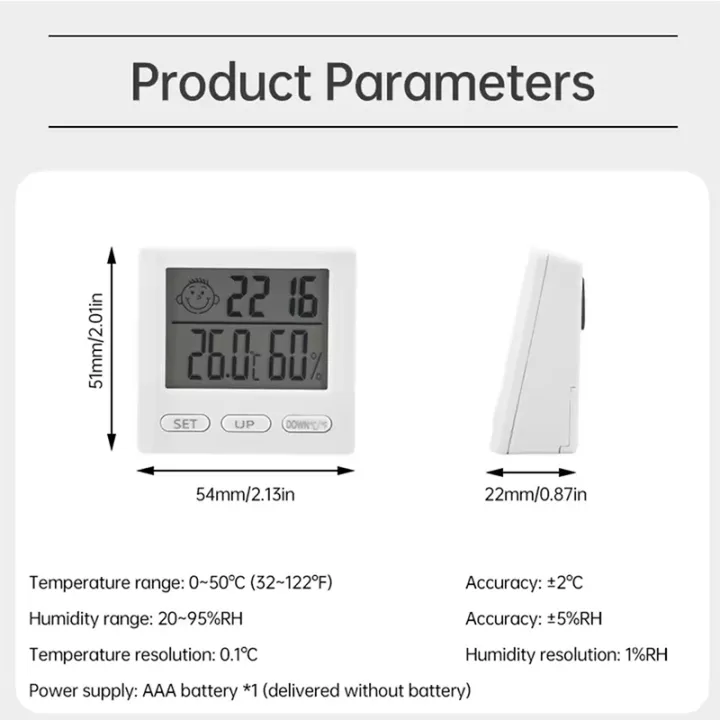Magnetic Attraction Digital Temperature Humidity Clock Big LCD ...