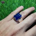 Genuine Blue Neelam Emerald Cut Neelam Ring 925 Sterling Silver – Astrology Approved Neelum Stone, Engagement & Wedding Jewelry for Men & Women, Luxury Design. 
