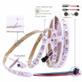 WS2812 addressable RGB LED strip light, DC5V, 60 LEDs/M Smart sound-controlled chasing light ambient decorative light. 