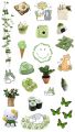 Green aesthetic stickers A5 uncut | journaling , Plant , Nature Tropical, Boho, Vintage  stickers | mobile laptop phone decoration. 