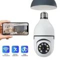 2MP 2.4G E27 Bulb Security Monitor Cam Wireless Automatic Human Tracking Night Vision Full Colour Surveillance Camera. 