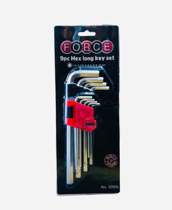 9pcs Hex long key set FORCE 5093L / Allenkey set Heavy duty Professional tools