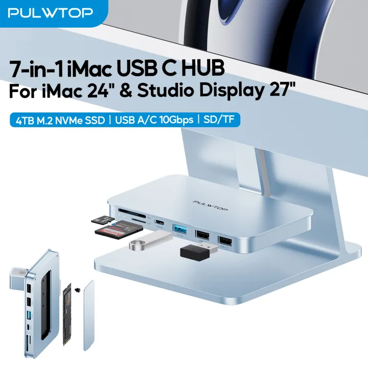 PULWTOP%20USB%20C%20Hub%20for%20iMac%2024%20inch%20M1/M3/M4,%20with%20NVMe%20SATA%20SSD%20Enclosure,%20USB%20A/C%2010Gbps,%202%20X%20USB%20A%202.0,%20SD/TF%20-%20Image%207