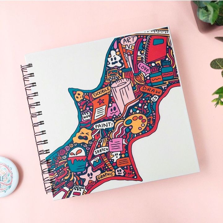 Art Blast Offwhite Sketchbook | Drawing Book | Art Book | Paint Book | Sketchbooks | Sketchpad | Sketch Book, Size 7.5 x 7.5 inches, 50 thick card sheets