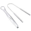 2 Pcs Stainless Steel Tongue Scraper Silver Metal Cleaner Eco-friendly Oral Care Fresh Tool Reusable Breath Brush. 