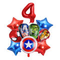 1Set Marvel Avengers Alliance Spider Man Hulk Aluminum Foil Balloon Children's Birthday Party Decoration Iron Man Hero Ball Gift. 