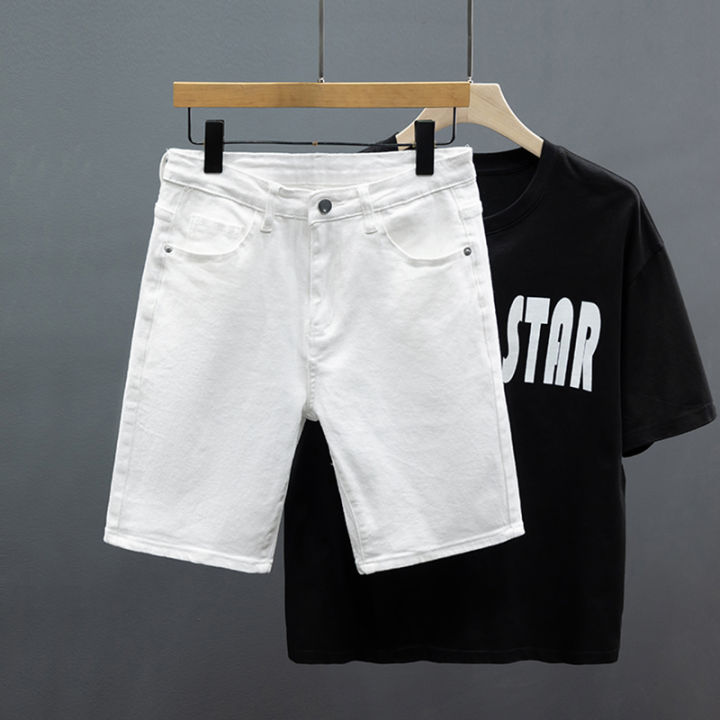 New Men's Summer Straight Denim Shorts Cotton Washed Breathable Fashion Short Jeans Casual Korean Comfortable Male Shorts