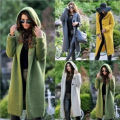 New Cashmere Cardigan in Autumn and Winter Women'sloose Long Sleeve Sweater Solid Color Knitted Long Thickened Top. 