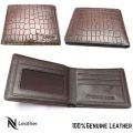 MODEL : NCC-02 Pure Cow Leather Stylish Crocodile Desighn Belt. Moneybag Combo  Soft Leather. 