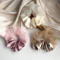 Net and satin silk scrunchies for girls pack of 3. 